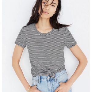 Madewell Striped Knotted Front Tee